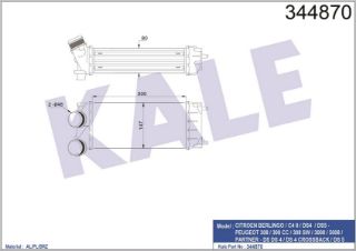 TURBO RADYATÖRÜ P308 P5008 PARTNER CITROEN BERLINGO C4 II DS4 DS5 1.6HDI 09=> [BRAZING] [300×147×80] resmi