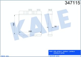 RADYATÖR KALÖRİFER ASTRA G 98-07  ZAFİRA A 99-05  ZAFİRA B 05-11  BRAZING resmi