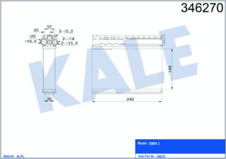 KALORİFER RADYATÖRÜ BMW E36 90-2.98 E39 520İ 96-9.00 523İ 95-9.00 528İ 95-9.00 525TDS 96-6.03 resmi