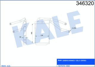 KALORİFER RADYATÖRÜ DAEWOO NEXIA 1.5 ESPERO 1.8 2.0 94<98 [BRAZING AL/AL] [180×128×42] resmi