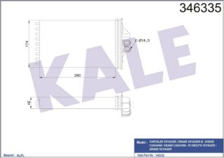 KALORİFER RADYATÖRÜ CHRYSLER VOYAGER 2.5TD 3.3I 3.8 AWD 95<01 [MEKANİK] [280×174×42] resmi