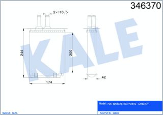 KALORİFER RADYATÖRÜ PUNTO 1.1-1.2-1.4-1.6-1.7 93-99 resmi