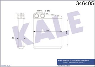 RADYATÖR KALORİFER CLIO III / MODUS / MICRA III / NOTE 05=> resmi