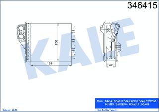 RADYATÖR KALÖRİFER LOGAN 04-12  LOGAN MCV 07-13  SANDERO 08-13  DUSTER 12=  MEKANİK resmi