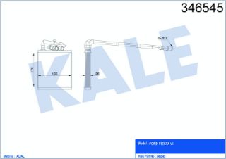 RADYATÖR KALORİFER FIESTA VI 08=> 1.0-1.25-1.4-1.5-1.6 TDCI (BORULU) resmi