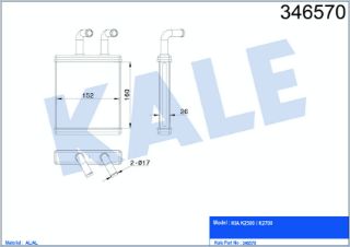 RADYATÖR KALORİFER BONGO 01-04  K2500  K2700 2.5 TCI - 2.7D BRAZING resmi