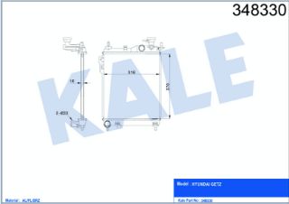 SU RADYATÖRÜ HYUNDAI GETZ 1.3 1.4 1.6 02=> (MT) [BRAZING] [370×315×16] resmi