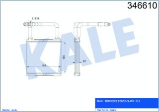 KALORİFER RADYATÖRÜ MERCEDES W211 E SERISI-C SERISI-CLS C219 04 S211 180X194X26 resmi