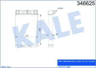 KALORİFER RADYATÖRÜ MERCEDES BENZ CLK-SL-G CLASS-C CLASS AL-BRZ resmi
