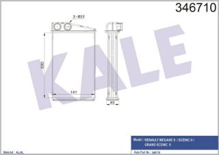 RADYATÖR KALORİFER MEGANE II 02-08 BRAZING resmi