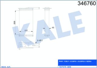 KALORİFER RADYATÖRÜ SIERRA AC KLİMASIZ 249X134X42 resmi