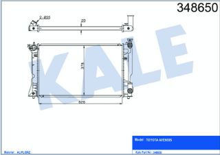 SU RADYATÖRÜ TOYOTA AVENSIS 2.0 2.4 03<08 (MT) [BRAZING] [626×378×26] resmi