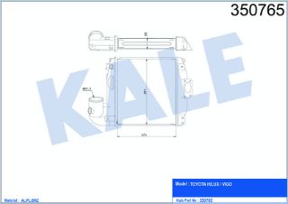 TURBO RADYATÖRÜ TOYOTA HILUX 3.0D-4D 05<15 [BRAZING] [275×307×50] resmi