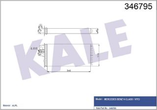 KALORİFER RADYATÖRÜ MERCEDES W638 VİTO 113-114-108-112 2.2 96-03 345X182X42 resmi