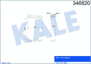 KALORİFER RADYATÖRÜ OPEL OMEGA B 2.0 2.2 2.5TD/DTI 2.6 3.0 94<03 [MEKANİK] [240×158×42] resmi