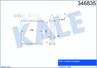 RADYATÖR KALORİFER H-100 MİNİBÜS94-05 KLİMASIZ ÖN-ARKA (163X165X42) BRAZING resmi