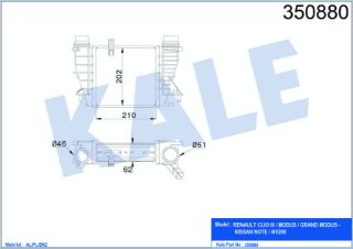 TURBO RADYATÖRÜ (INTERCOOLER) CLİO III-MODUS-GRAND MODUS-NOTE-NV200 AL/PL/BRZ resmi