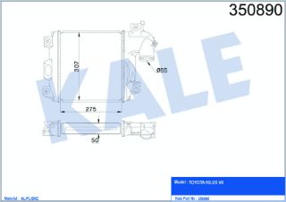 TURBO RADYATÖRÜ TOYOTA HILUX VII 2.5D 2.5D-4D 3.0D-4D 05<15 [BRAZING] [275×307×50] resmi