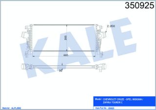 TURBO RADYATÖRÜ OPEL INSIGNIA, OPEL ASTRA J, CHEVROLET CRUZE 08 / 11> resmi