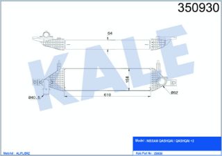 TURBO RADYATÖRÜ NISSAN QASHQAI QASHQAI+2 I 1.6DCI 10=> [BRAZING] [610×158×64] resmi