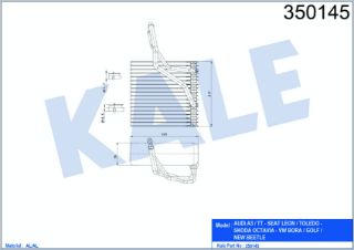 KALORIFER RADYATÖRÜ GOLF IV BORA 98 06 A3 97 03 LEON 00 06 TOLEDO 02 04 OCTAVIA 97 11 resmi