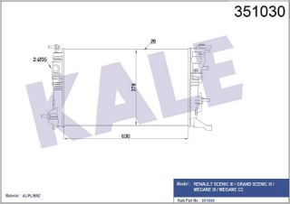 SU RADYATÖRÜ RENAULT MEGANE III SCENIC III GRAND SCENIC III 1.5DCI 1.2/1.4TCE 09=> (MT) [BRAZING] [625×368×26] resmi