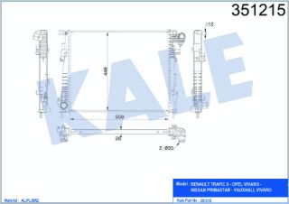 SU RADYATÖRÜ RENAULT TRAFIC II OPEL VIVARO NISSAN PRIMASTAR 2.0DCI/CDTI 06=> (MT) [BRAZING] [448×446×26] resmi