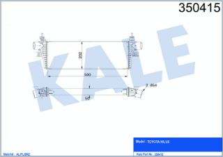 TURBO RADYATÖRÜ TOYOTA HILUX 2.4D 16=> [BRAZING] [590×202×50] resmi