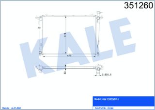 SU RADYATÖRÜ KIA SORANTO II 2.4GDI 12=> 2.4CVVT 09=> (MT) [BRAZING] [670×478×22] resmi