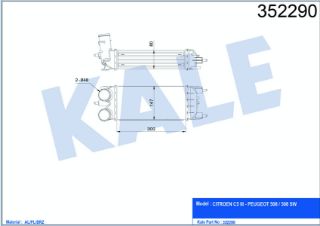 TURBO RADYATÖRÜ P508 P508 SW CITROEN C5 III 1.6HDI 10=> (MT) [BRAZING] [300×147×80] resmi