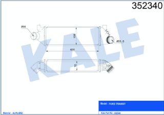 TURBO RADYATÖRÜ İNTERCOOLER FORD TRANSİT 2.0D 00=> resmi