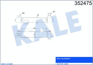 TURBO RADYATÖRÜ KIA SORENTO 2.5CRDI 02=> [BRAZING] [450×97×85] resmi