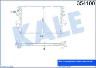 SU RADYATÖRÜ VW TRANSPORTER T5-MULTIVAN V 710X468X26 AL-PL-BRZ MANUEL resmi