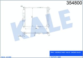 SU RADYATÖRÜ CHEVROLET KALOS-AVEO AL/PL/BRZ 480X418X16 MANUEL resmi