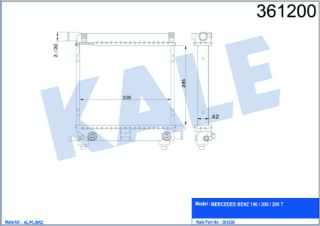 SU RADYATÖRÜ MERCEDES BENZ 190 W201 1.8 2.0 83<93 KOMBI S124 200T SEDAN 200 86<92 (AT) [BRAZING] [295×338×42] resmi