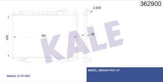 SU RADYATÖRÜ NİSSAN PİCK UP D22 450X691X26 AL/PL/BRZ MANUEL resmi