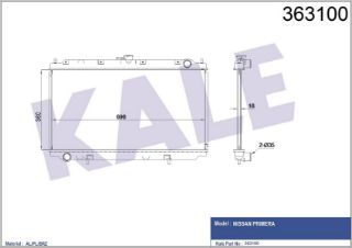 SU RADYATÖRÜ NİSSAN PRIMERA WP11-PRIMERA P11 360X698X16 AL/PL/BRZ MANUEL resmi