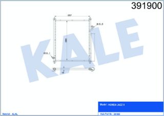 RADYATÖR KLİMA JAZZ 02-08 (KÜÇÜK TİP) 370X408X16 resmi