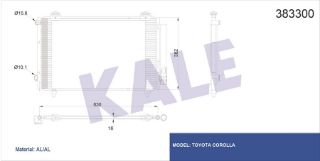 X KLİMA KÖNDENSERİ COROLLA AL/AL 630X382X16 resmi