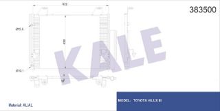 KLİMA RADYATÖRÜ TOYOTA HILUX VII PICK-UP 2.5D-4D 05<15 KURUTUCU İLE [BRAZING AL/AL] [602×438×16] resmi