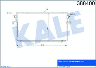 KLİMA RADYATÖRÜ NISSAN MAXIMA MAXIMA QX 2.0 3.0 95=> (MT) KURUTUCUSUZ [BRAZING AL/AL] [690×368×18] resmi