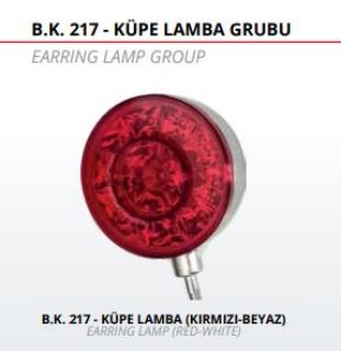 KUPE LAMBA KIRMIZI BEYAZ KROM 24V resmi