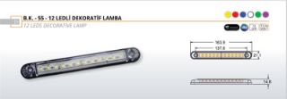 PARMAK LAMBA SIDE MARKER 12 LEDLİ BEYAZ 12/24V resmi