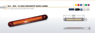 PARMAK LAMBA SIDE MARKER 12 LEDLİ NEON BEYAZ 12/24V resmi