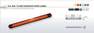 PARMAK LAMBA SIDE MARKER 12 LEDLİ NEON MAVI 12V/24V resmi