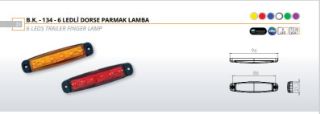 PARMAK LAMBA DORSE TİP 6 LEDLİ BEYAZ 12V/24V resmi