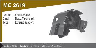 EKSOZ TAKOZU - İPLİ .. ( MEGANE II 1.4 - 1.6 - 2.0 ) .. ( 02 - > )  Y4203 resmi