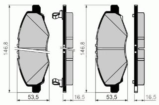 ÖN BALATA HI-LUX PİCK UP 2.5D-4D 11/2001 -HI-LUX PİCK UP 2.5 12/2007 resmi