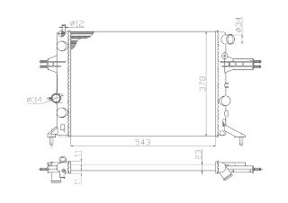 SU RADYATÖRÜ ASTRA G 97> 1.4 16V 1.6I 1.6 16V .8 16V AT NAC ZAFİRA A 99> 543×378×23 resmi