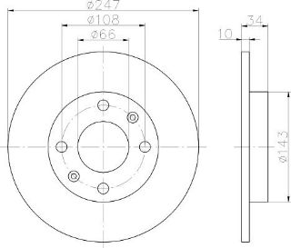 ÖN FREN AYNASI P106 91-05 306 93-01 206 98-00 SAXO 96-04 C15 84-00 ZX 91-97 247.7X9.9X4DL resmi